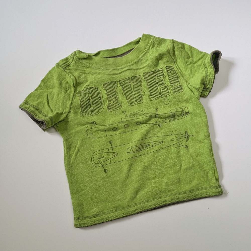 Green Kids T-Shirt with Graphic Design